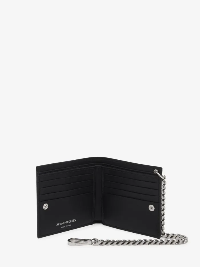 Wallets And Cardholders Men Alexander McQueen Studded Billfold Wallet With Chain Black Wallets And Cardholders Men Alexander McQueen Studded Billfold Wallet With Chain Black