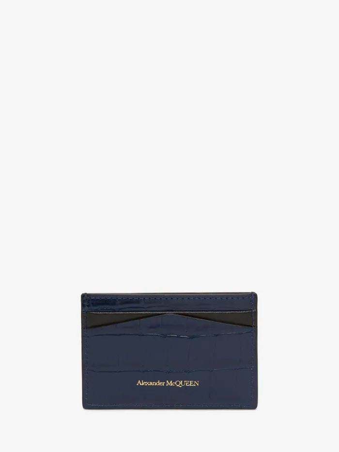 Wallets And Cardholders Women Alexander McQueen Skull Card Holder Navy