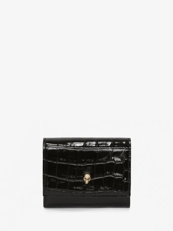 Wallets And Cardholders Women Alexander McQueen Trifold Wallet Black