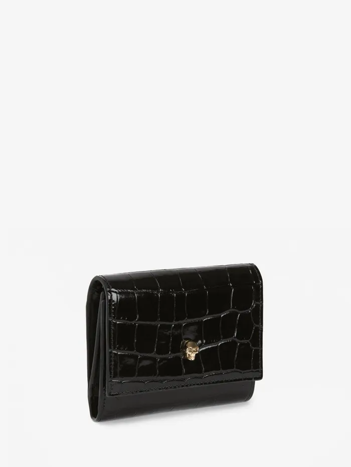 Wallets And Cardholders Women Alexander McQueen Trifold Wallet Black