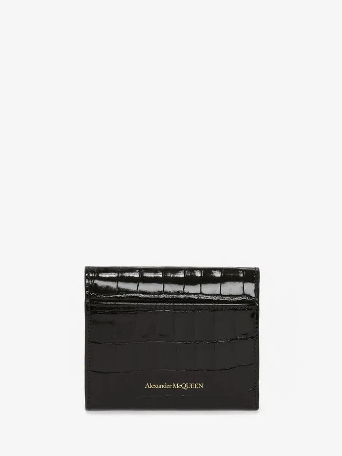 Wallets And Cardholders Women Alexander McQueen Trifold Wallet Black