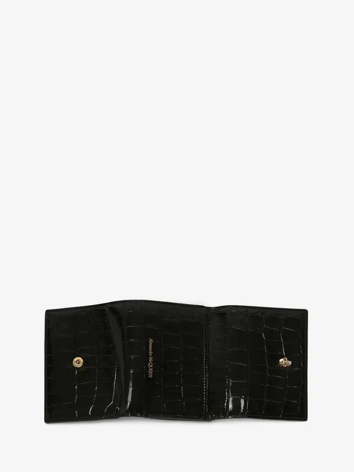 Wallets And Cardholders Women Alexander McQueen Trifold Wallet Black