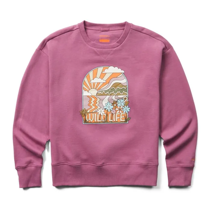 Wildlife Fleece Crewneck Bordeaux Women Merrell Tops