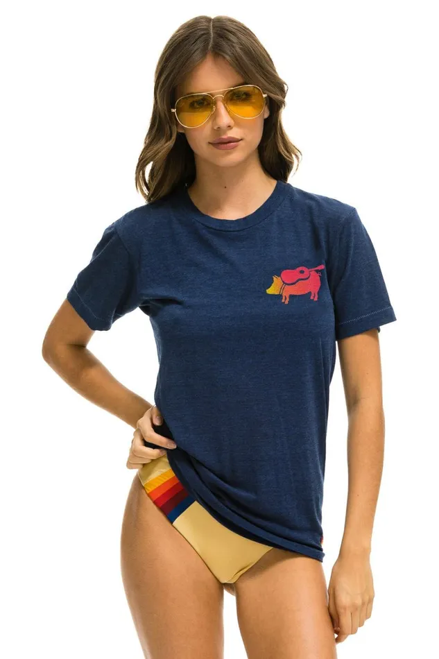 WINDY CITY SMOKEOUT 2024 CREW TEE SHIRT 8211 NAVY Women Aviator Nation Tees