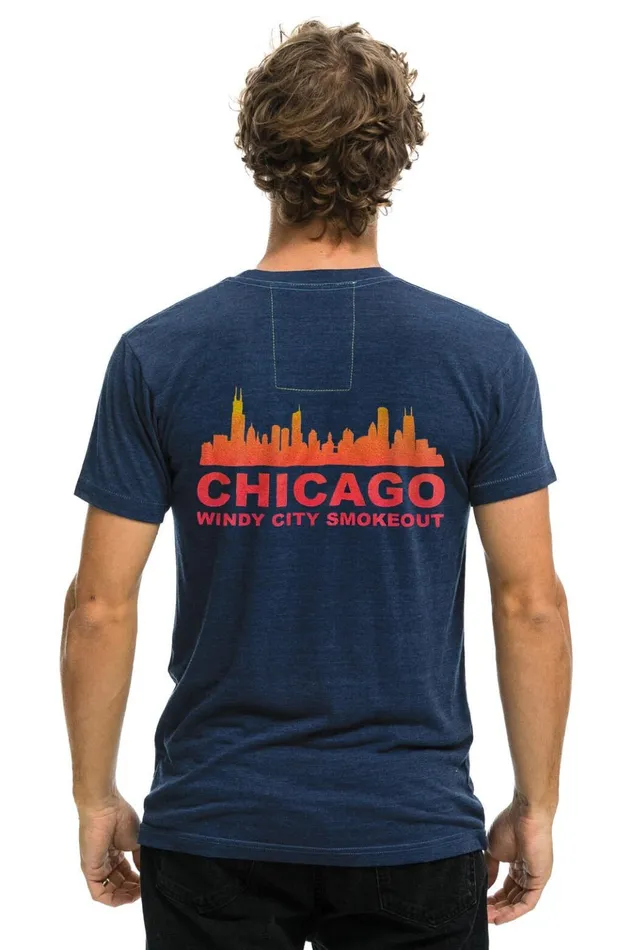 WINDY CITY SMOKEOUT 2024 CREW TEE SHIRT 8211 NAVY Women Aviator Nation Tees