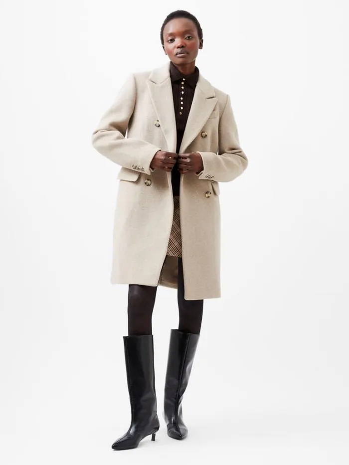 Woman French Connection Coats and Jackets Adele Felt Coat Beige
