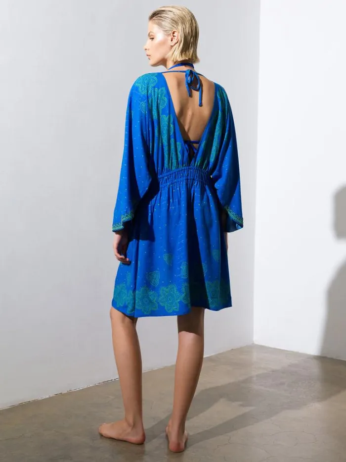 Woman French Connection Coats and Jackets Blue Mosaic Kimono Blue