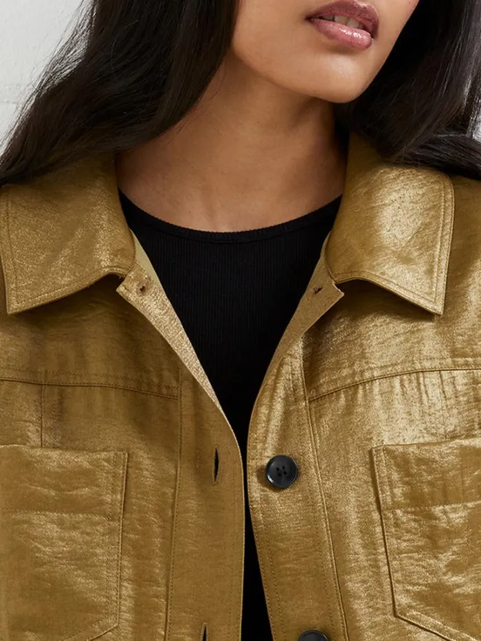 Woman French Connection Coats and Jackets Cammie Shimmer Jacket Nutria