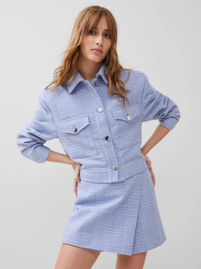 Woman French Connection Coats and Jackets Effie Boucle Jacket Bluebellclassic Cre