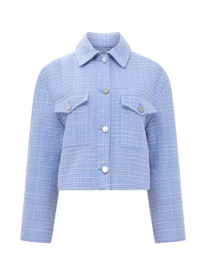 Woman French Connection Coats and Jackets Effie Boucle Jacket Bluebellclassic Cre