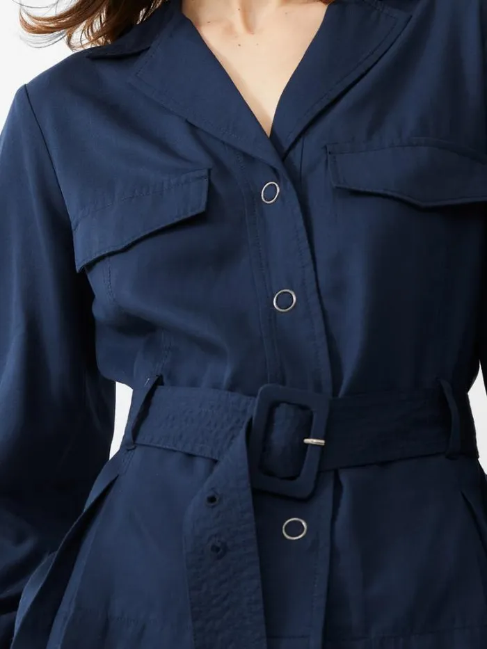 Woman French Connection Coats and Jackets Elkie Twill Belted Jacket Marine
