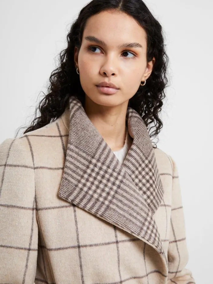 Woman French Connection Coats and Jackets Fran Wool Belted Coat Taupe Mel