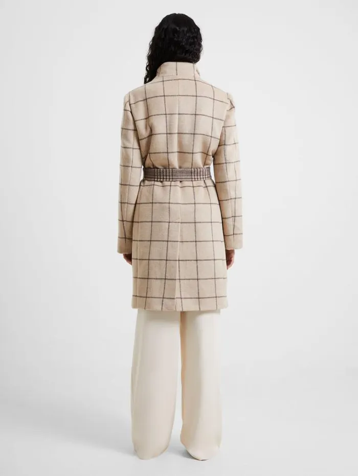 Woman French Connection Coats and Jackets Fran Wool Belted Coat Taupe Mel
