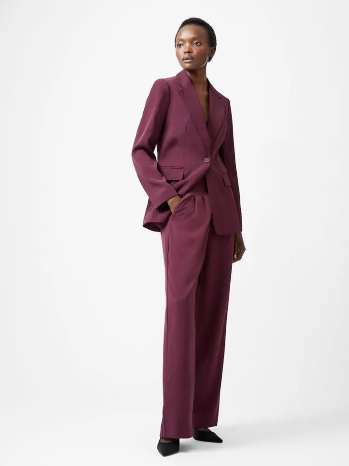 Woman French Connection Coats and Jackets Harrie Suiting Jacket Burgundy Red