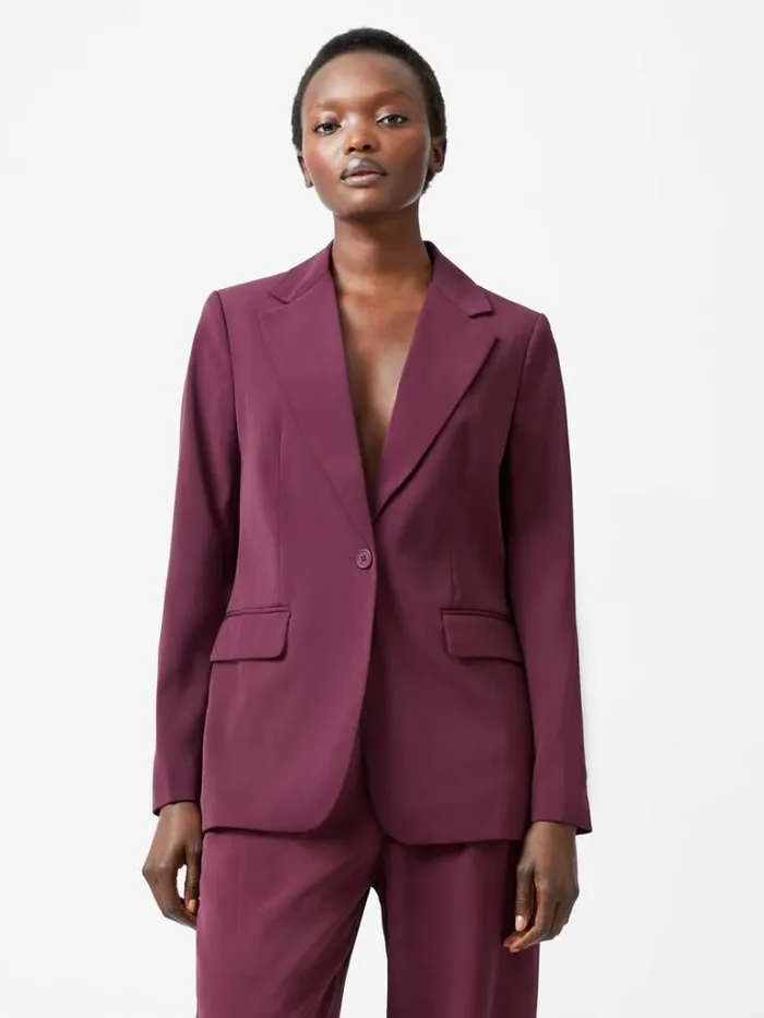 Woman French Connection Coats and Jackets Harrie Suiting Jacket Burgundy Red