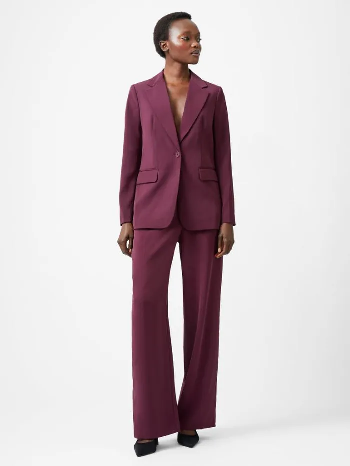 Woman French Connection Coats and Jackets Harrie Suiting Jacket Burgundy Red