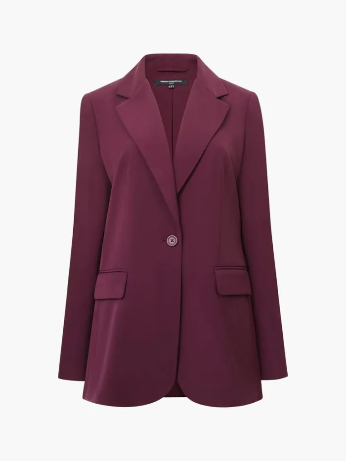 Woman French Connection Coats and Jackets Harrie Suiting Jacket Burgundy Red