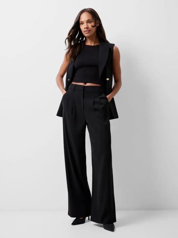 Woman French Connection Coats and Jackets Harrie Tailored Double Breasted Waistcoat Blackout