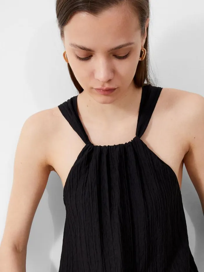 Woman French Connection Dresses Aleska Textured Midaxi Dress Black