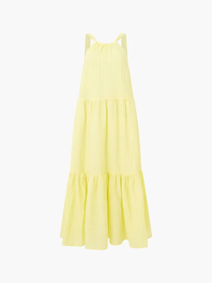 Woman French Connection Dresses Aleska Textured Midaxi Dress Lemon Gelato