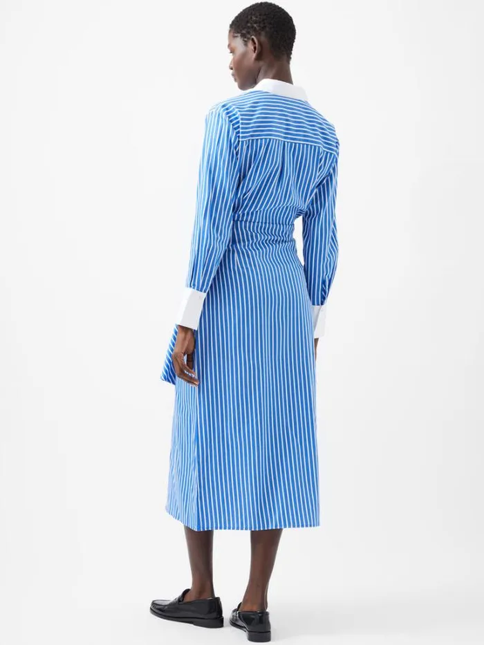 Woman French Connection Dresses Alexis Shirt Dress Whiteblue