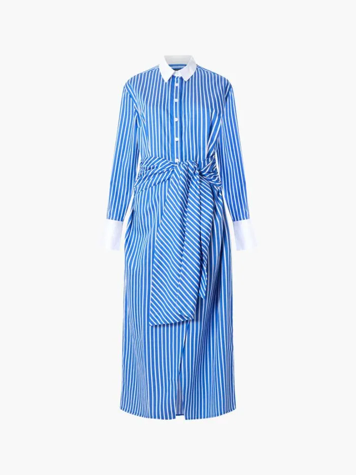Woman French Connection Dresses Alexis Shirt Dress Whiteblue