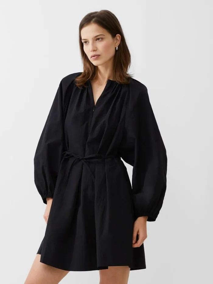 Woman French Connection Dresses Alora Zip Dress Blackout