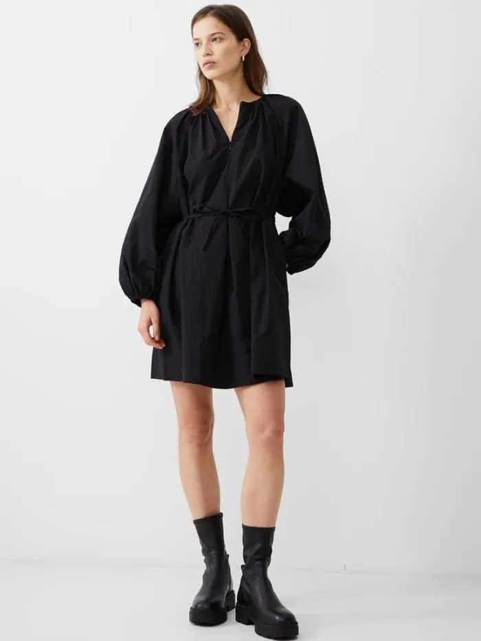 Woman French Connection Dresses Alora Zip Dress Blackout