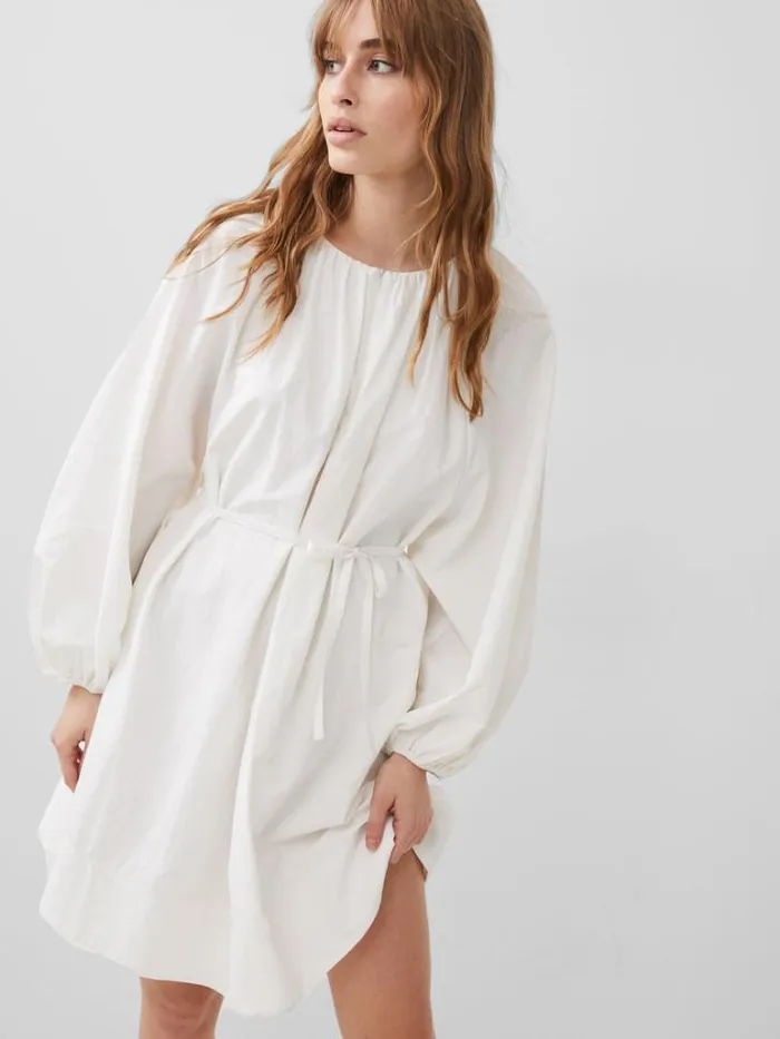 Woman French Connection Dresses Alora Zip Dress Linen White
