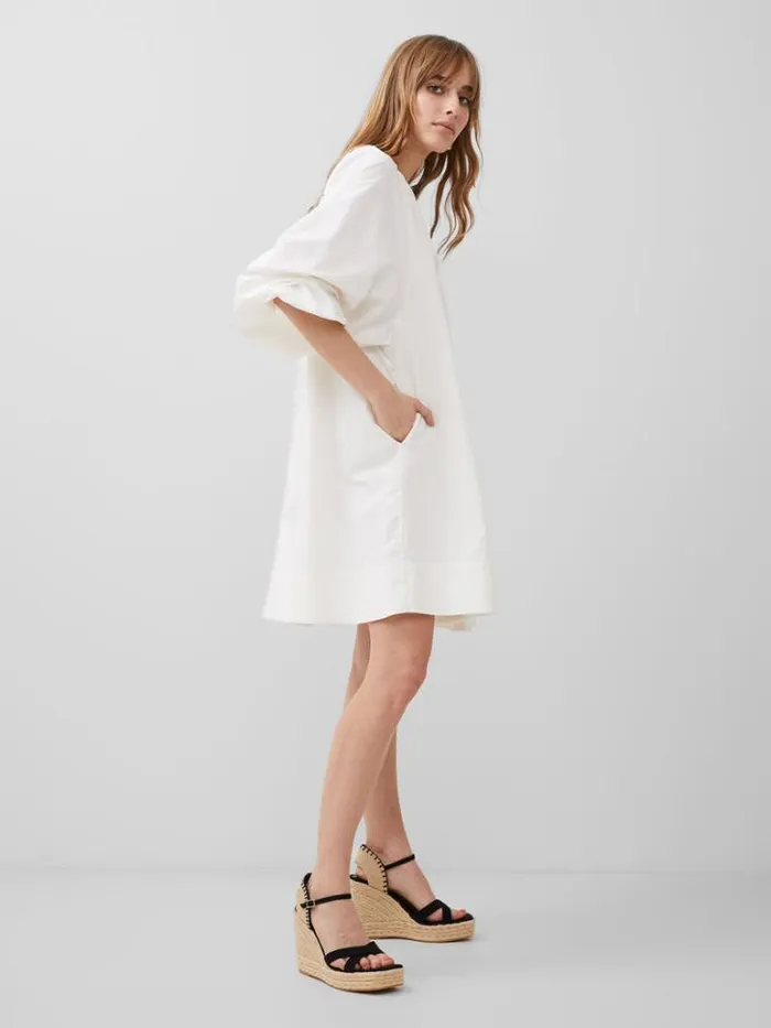 Woman French Connection Dresses Alora Zip Dress Linen White