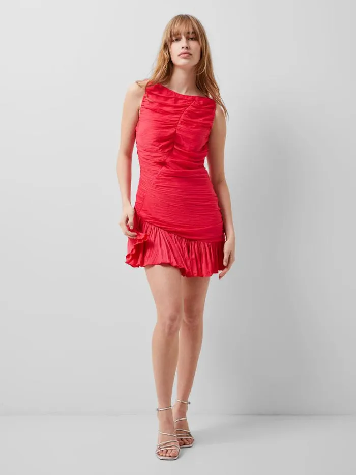 Woman French Connection Dresses Althea Satin Ruched Mini Dress Azalea