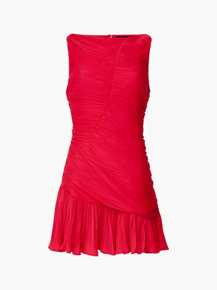 Woman French Connection Dresses Althea Satin Ruched Mini Dress Azalea
