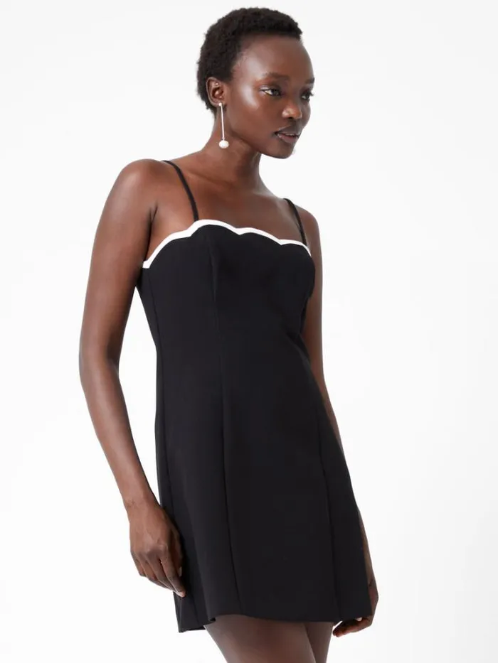 Woman French Connection Dresses Azra Contrast Mini Dress Blackporcelain Crm
