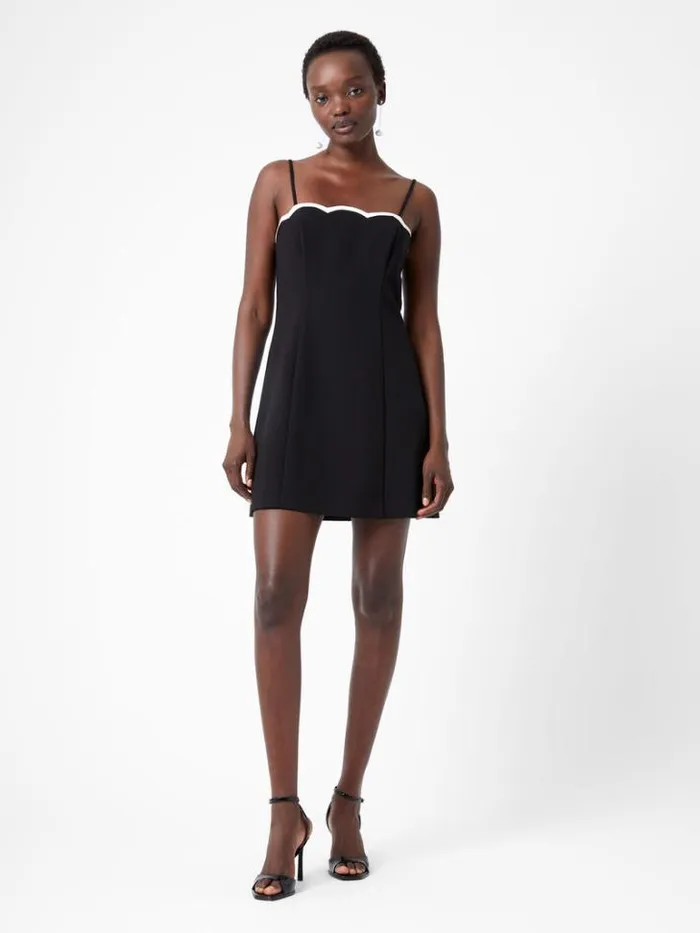 Woman French Connection Dresses Azra Contrast Mini Dress Blackporcelain Crm