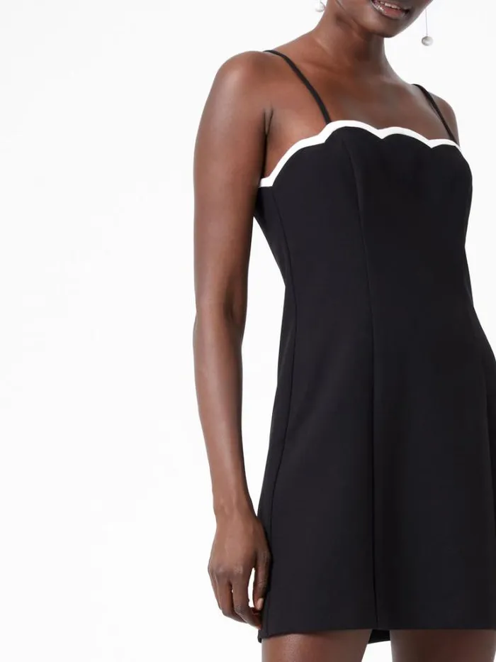 Woman French Connection Dresses Azra Contrast Mini Dress Blackporcelain Crm