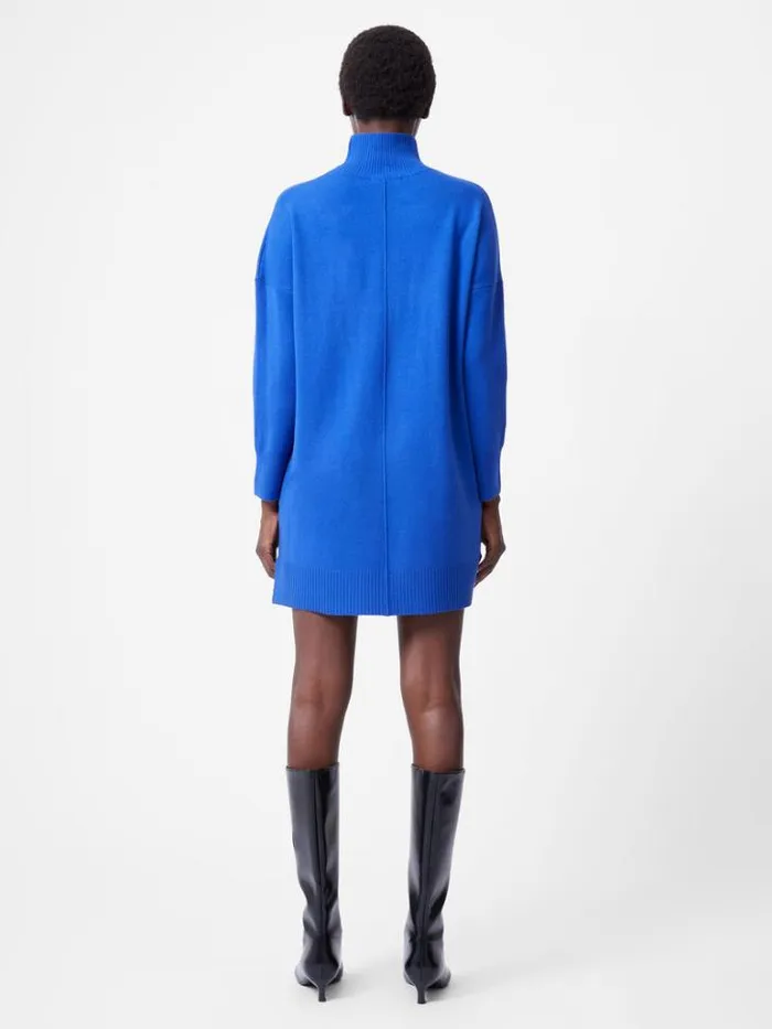 Woman French Connection Dresses Babysoft Roll Neck Seam Mini Dress Cobalt