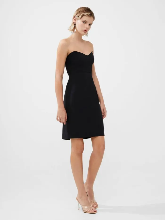 Woman French Connection Dresses Echo Crepe Mini Dress Blackout