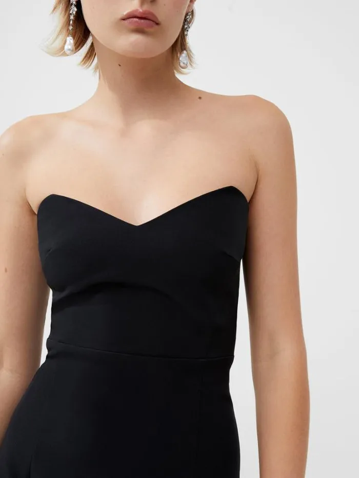 Woman French Connection Dresses Echo Crepe Mini Dress Blackout