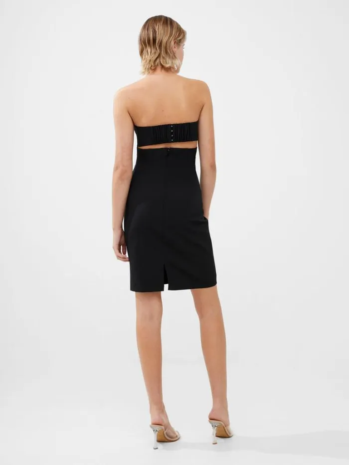 Woman French Connection Dresses Echo Crepe Mini Dress Blackout
