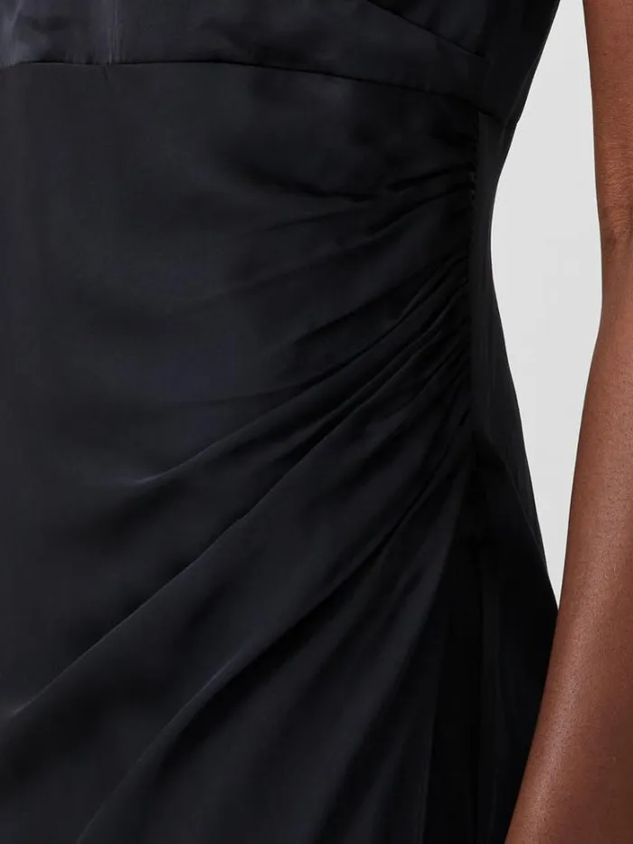 Woman French Connection Dresses Ennis Eco Satin Slip Midi Dress Blackout