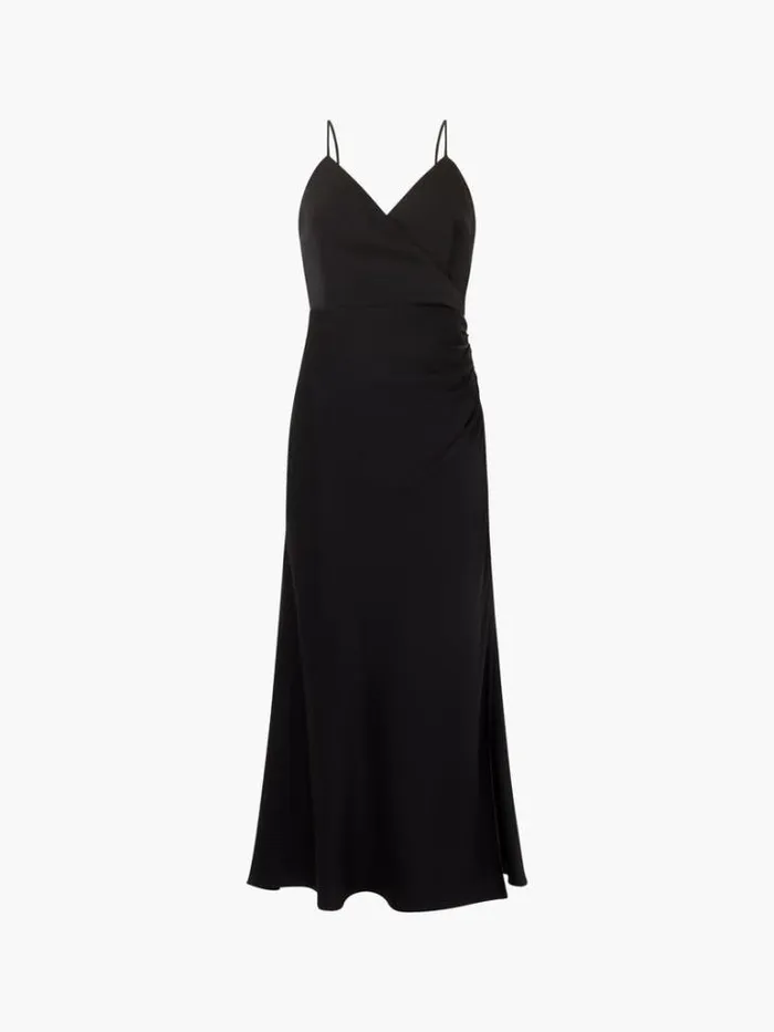 Woman French Connection Dresses Ennis Eco Satin Slip Midi Dress Blackout
