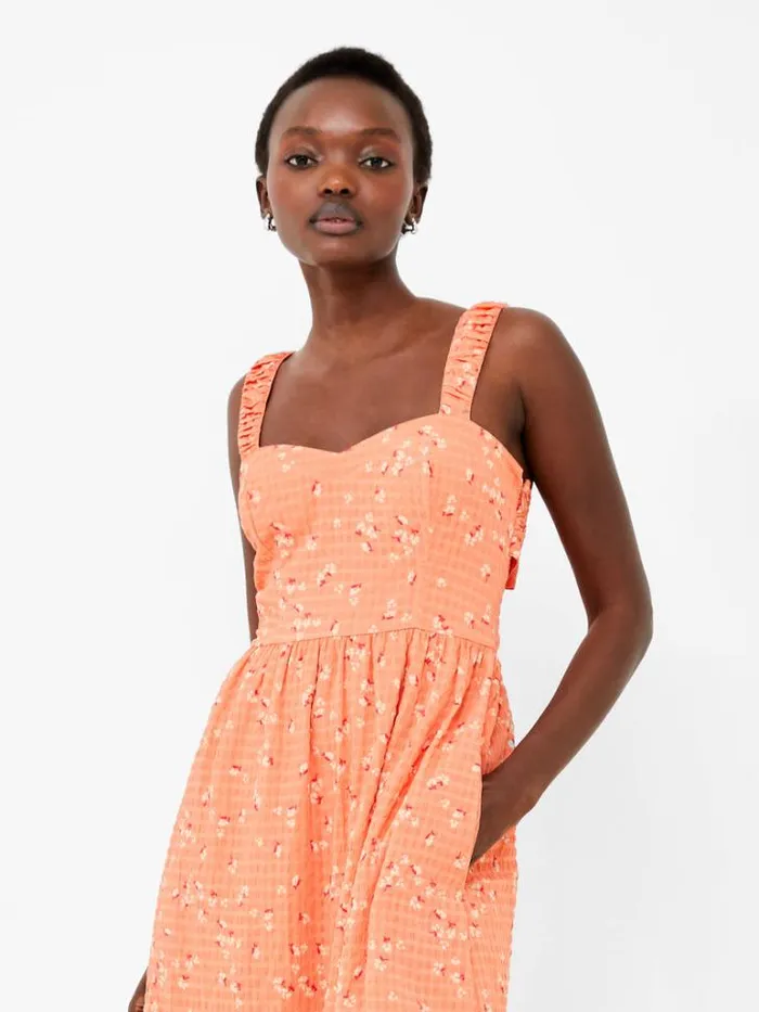 Woman French Connection Dresses Erin Gretta Dress Coral Multi