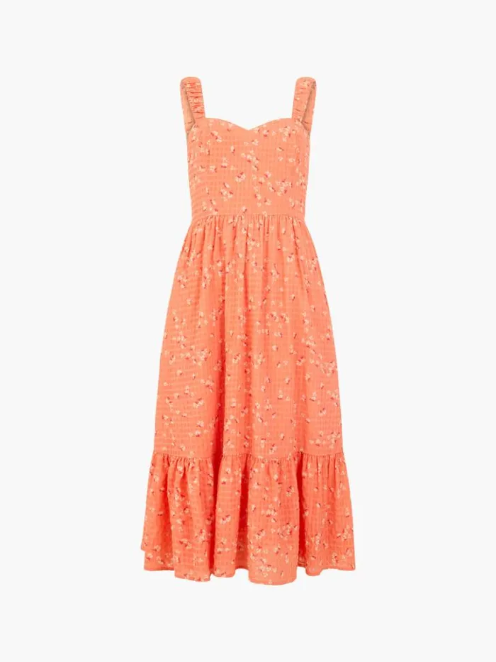 Woman French Connection Dresses Erin Gretta Dress Coral Multi