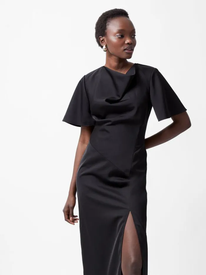 Woman French Connection Dresses Fenix Satin Dress Blackout