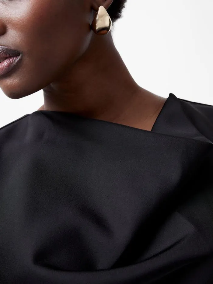 Woman French Connection Dresses Fenix Satin Dress Blackout