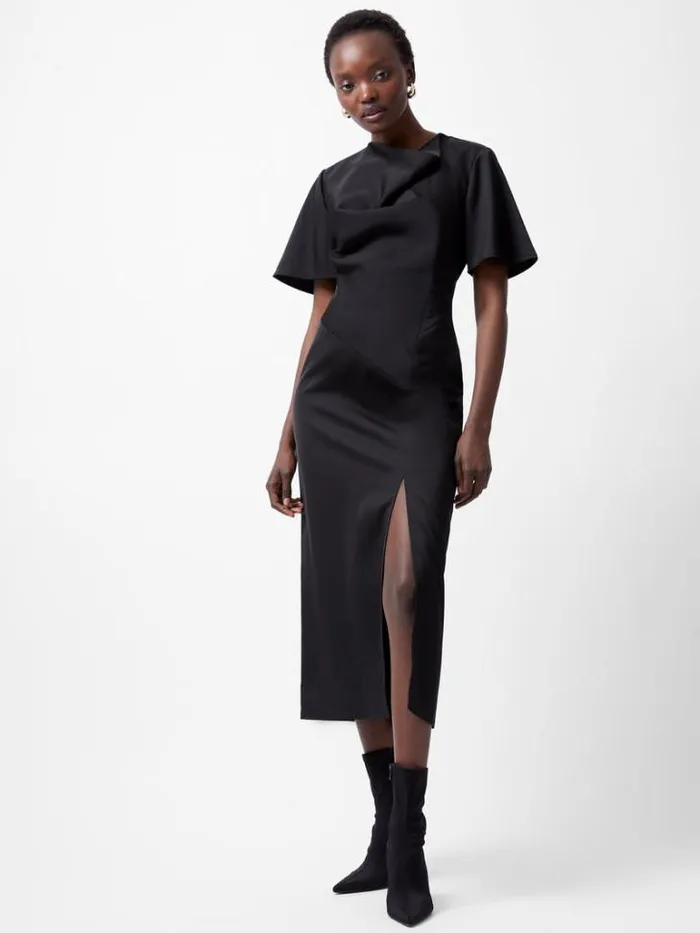 Woman French Connection Dresses Fenix Satin Dress Blackout