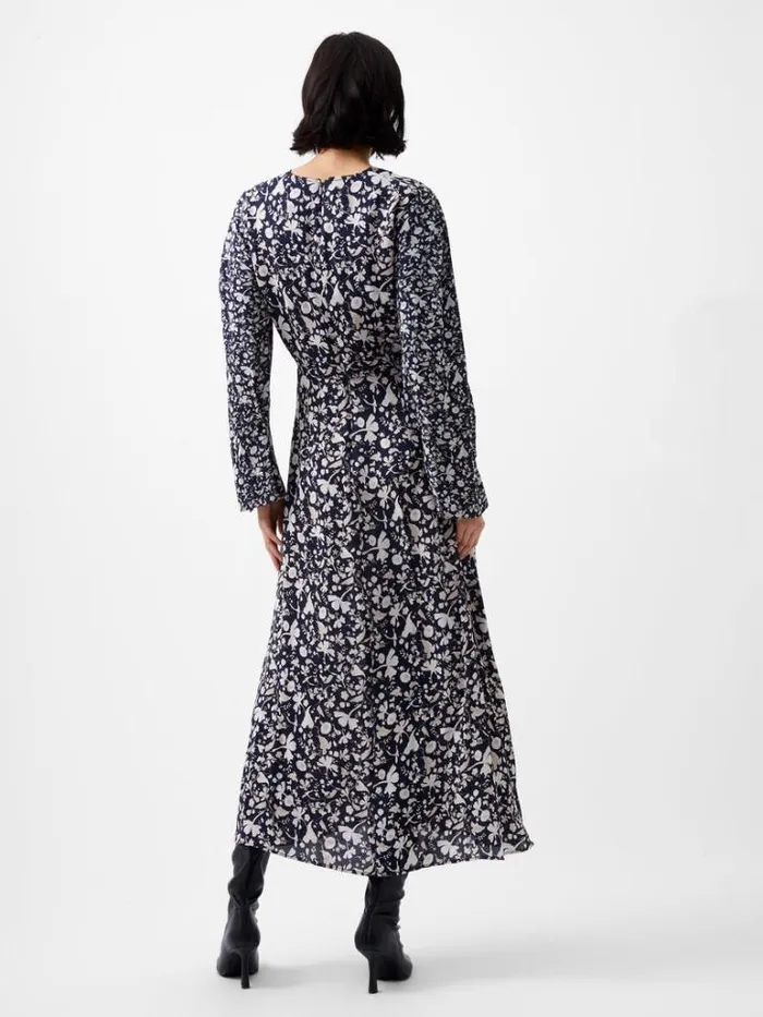 Woman French Connection Dresses Jeannie Chiara Drape Midi Dress Utility Bu Multi