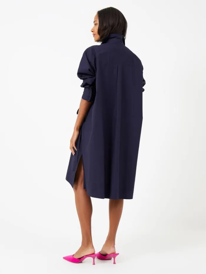 Woman French Connection Dresses Rhodes Poplin Shirt Dress Marine