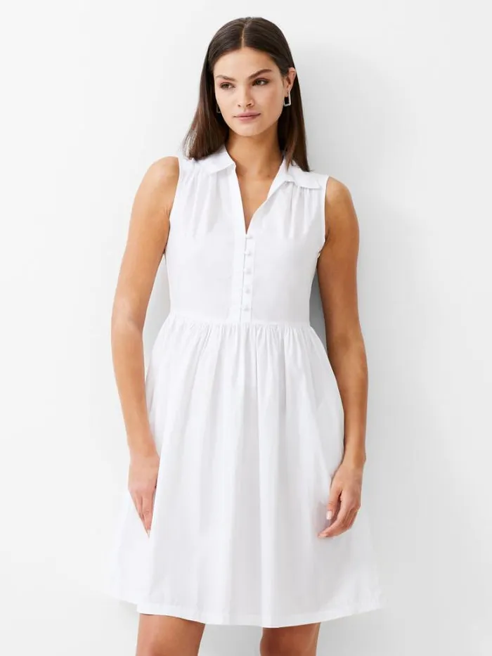Woman French Connection Dresses Sleeveless Smock Dress White
