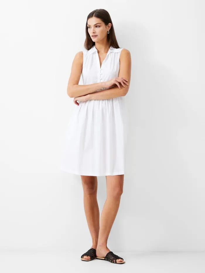 Woman French Connection Dresses Sleeveless Smock Dress White
